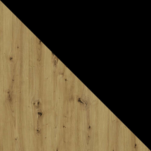 Valgomojo komplektas Victorville 295 (Artisan ąžuolas + Juoda)