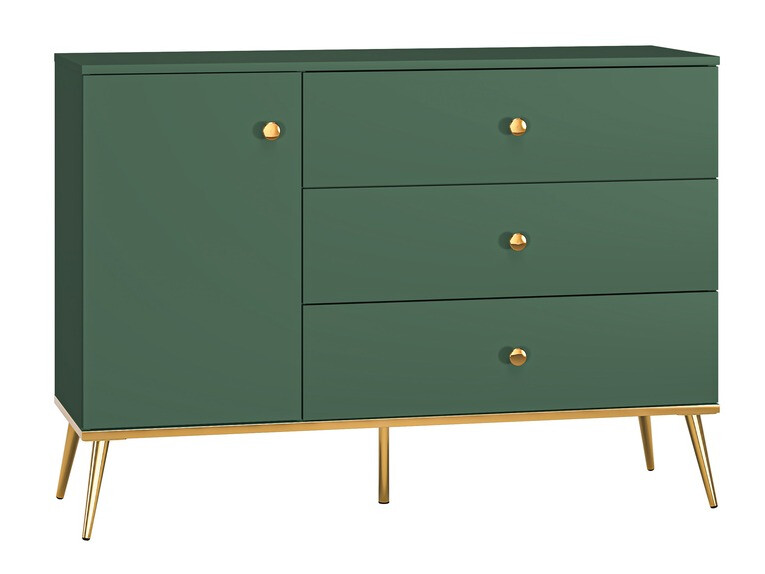 Komoda Flonovu 103 (Tamsi žalia + Auksinė)
