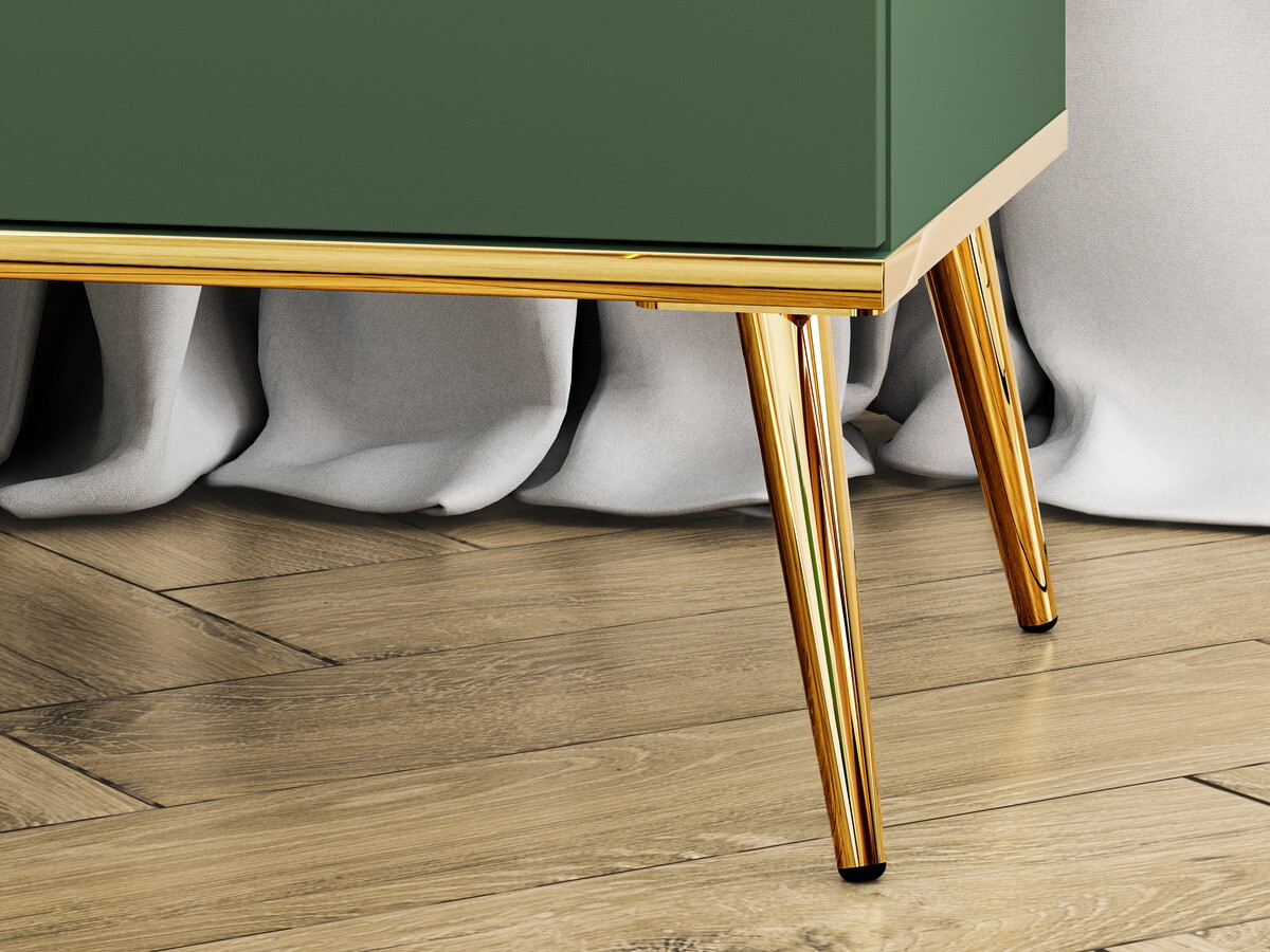 Komoda Flonovu 103 (Tamsi žalia + Auksinė)