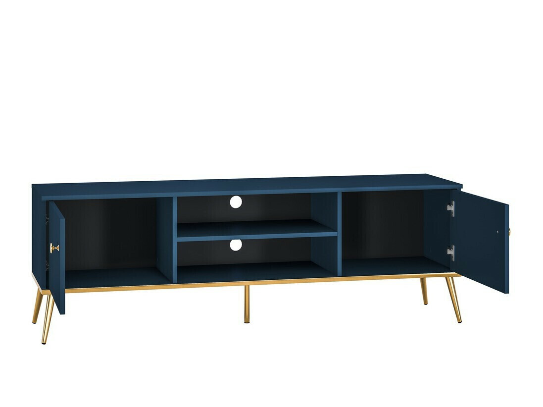 Svetainės komplektas Flonovu 110 (Tamsi mėlyna + Auksinė)