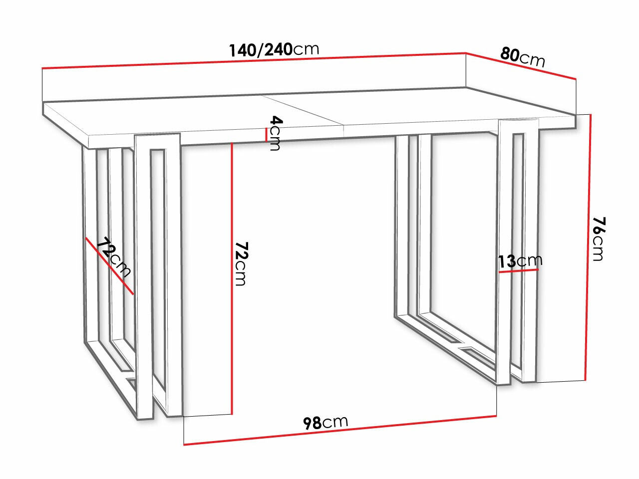 Stalas Comfivo 179 (Juoda)