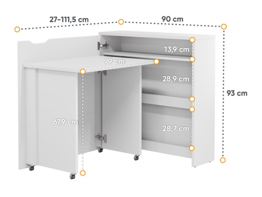 Kampinis darbo stalas Concept Pro Lenart II (Pilka)