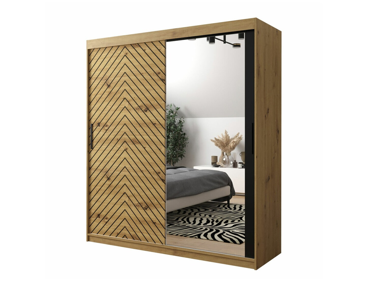 Spinta Hartford 313 (Artisan ąžuolas + Juoda)