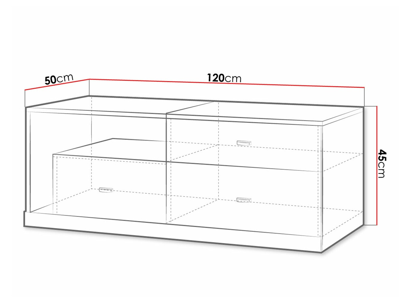 TV staliukas Omaha F119 (Grafitas + Balta)