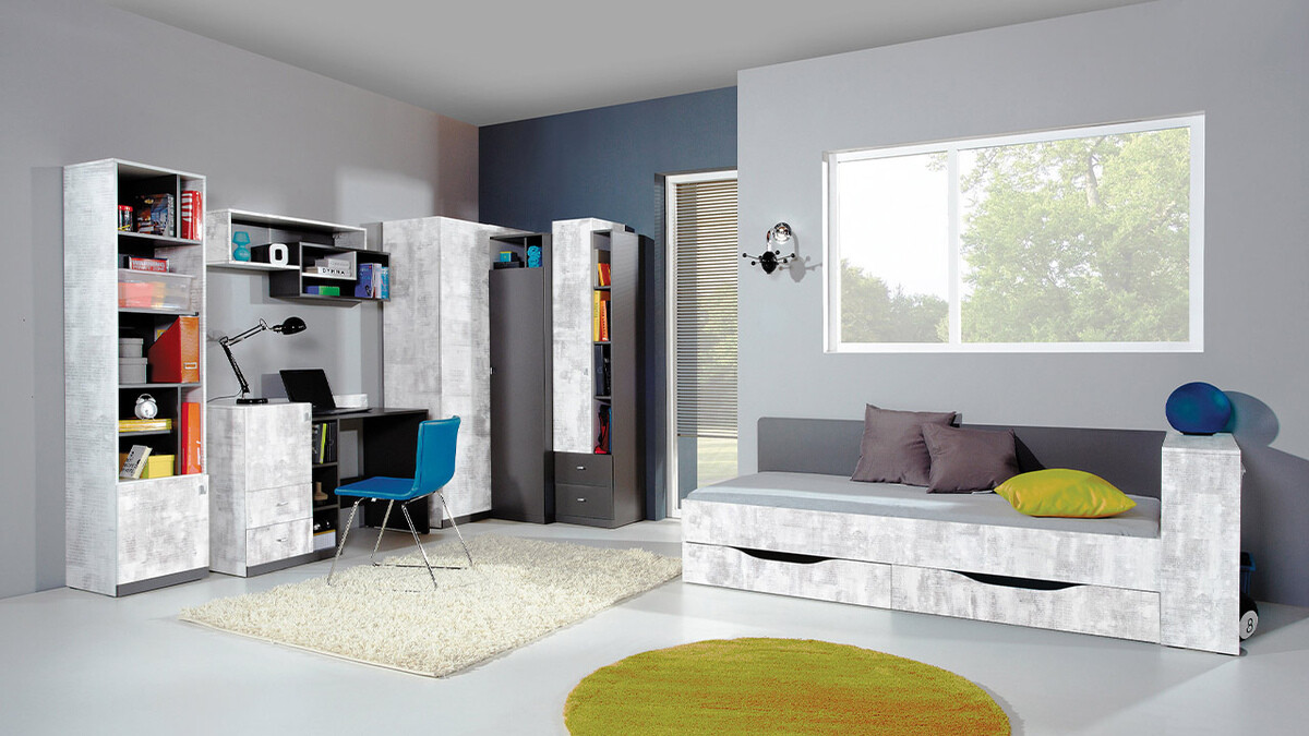 Darbo stalas Omaha F120 (Grafitas + Pilka)