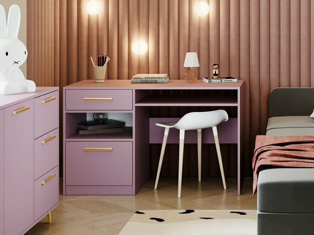 Darbo stalas Rosa (Violetinė + Auksinė)