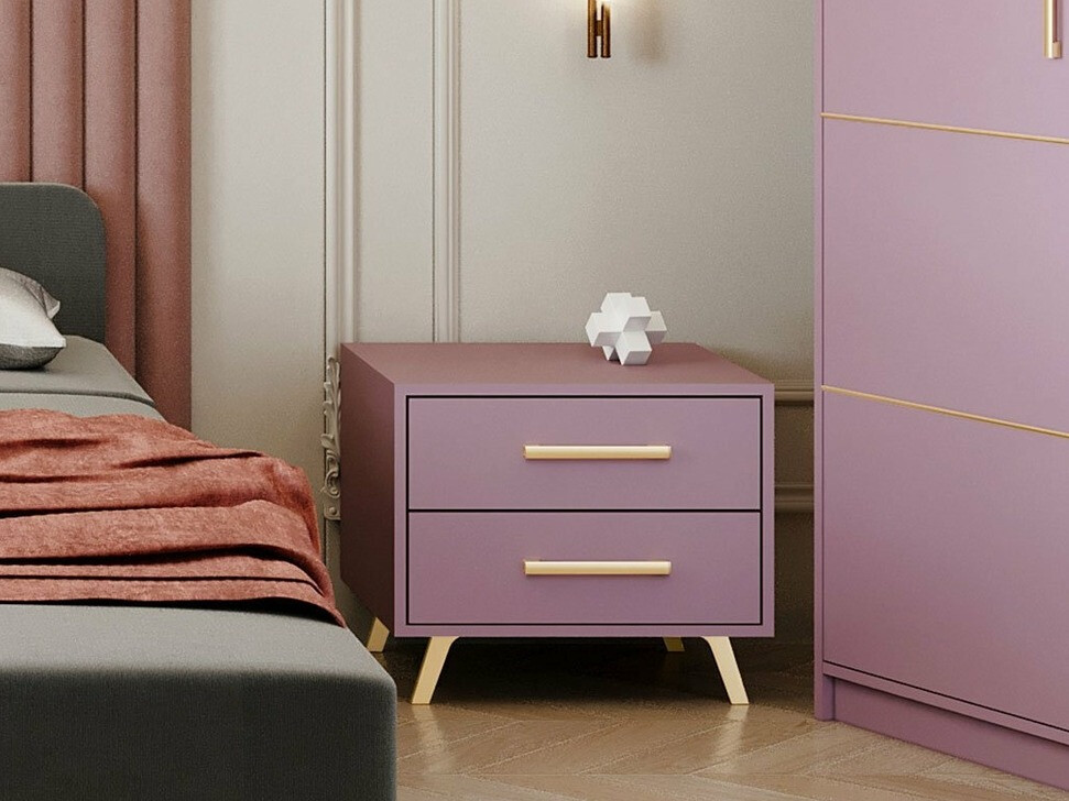 Naktinis staliukas Rosa (Violetinė + Auksinė)