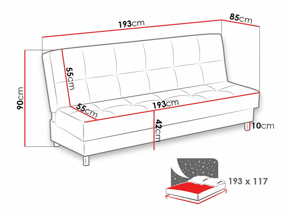 Sofa lova Columbus 107 (Kronos 34)
