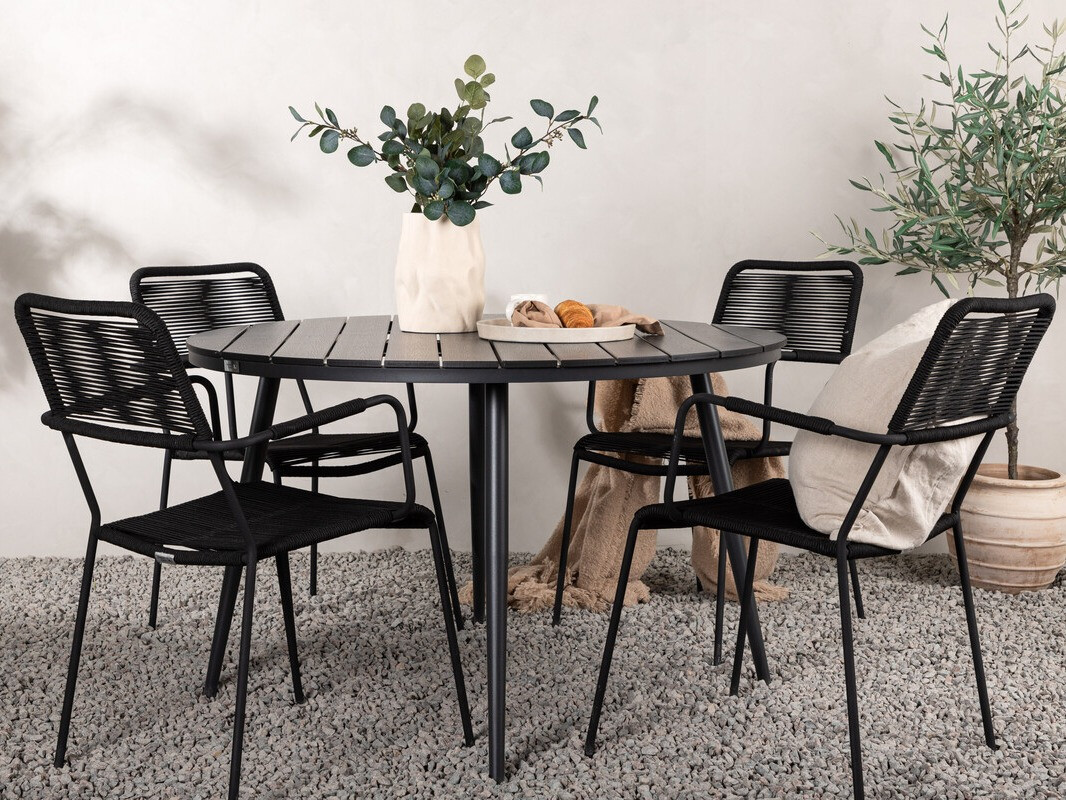 Stalo ir kėdžių komplektas Dallas 3924 (Juoda)