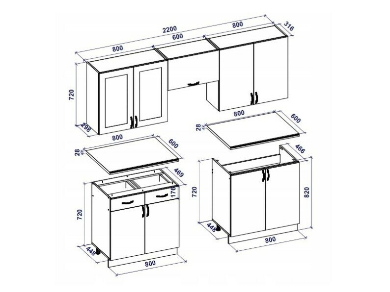 Virtuvės komplektas Houston Lumen I