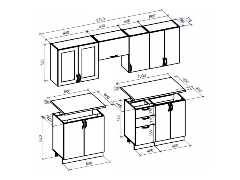 Virtuvės komplektas Houston Lumen II