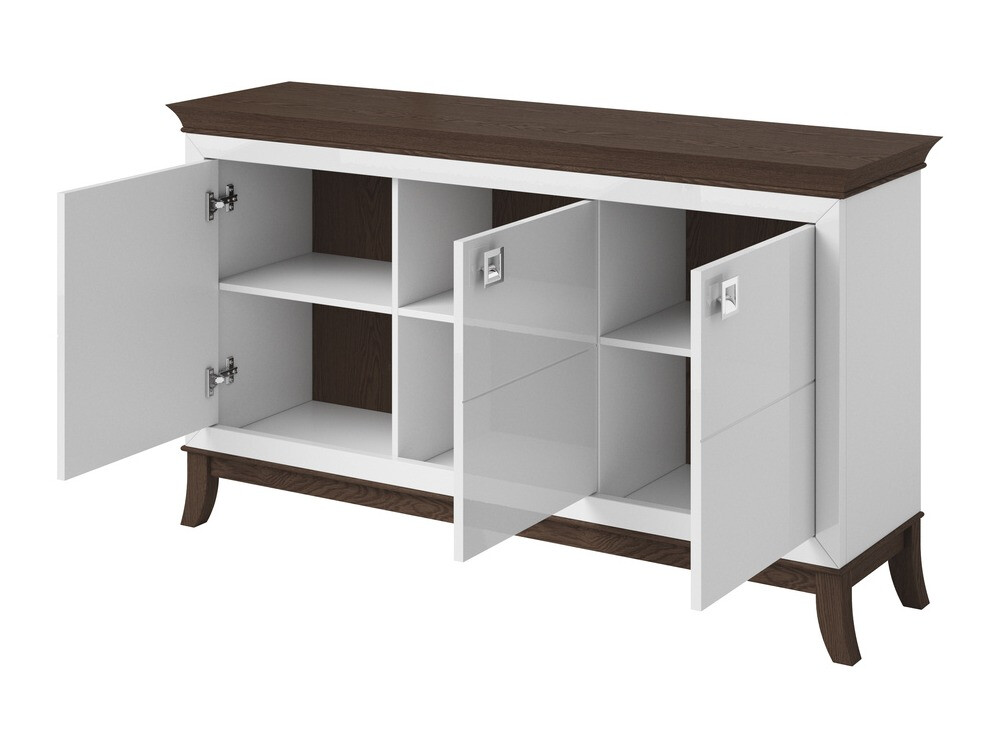 Spintelė Austin BA109 (Blizgi balta + Tamsus ąžuolas)