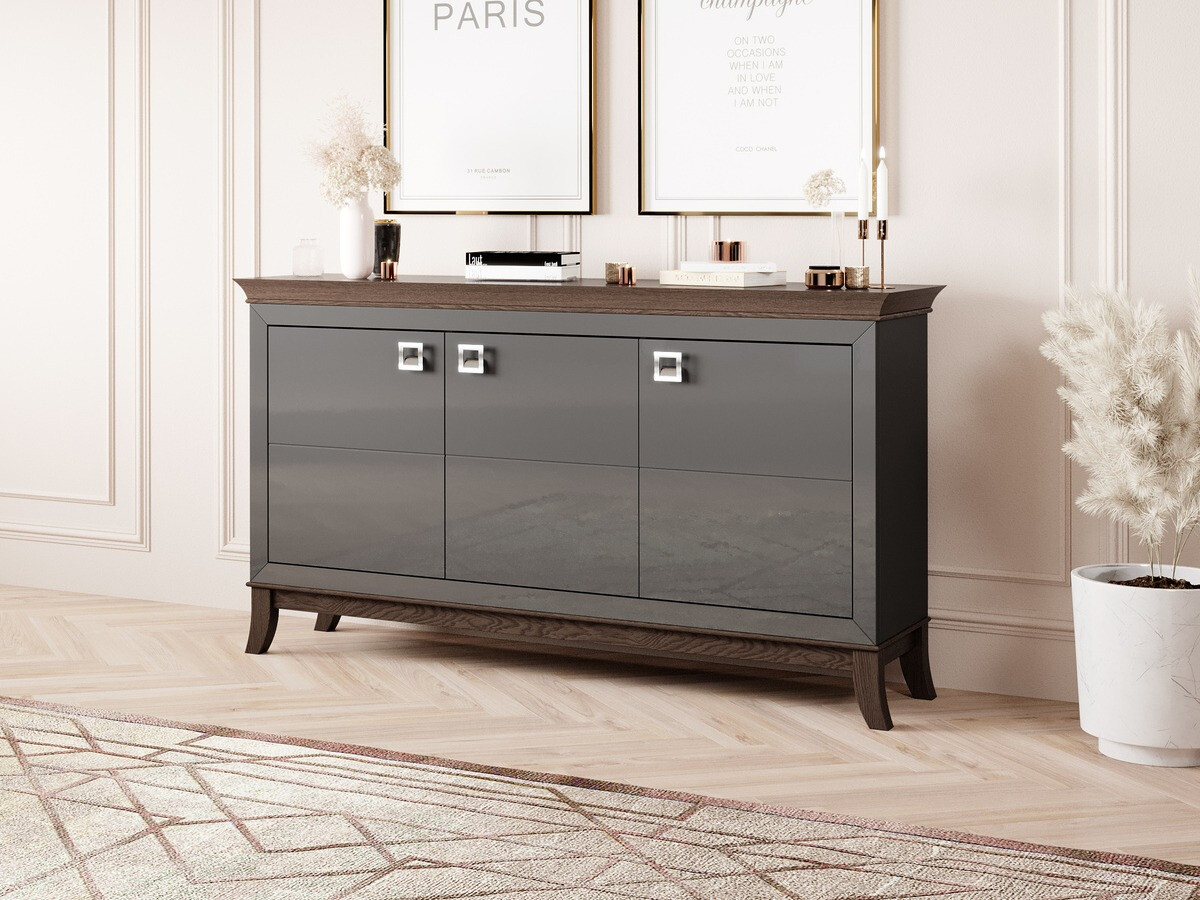 Spintelė Austin BA109 (Gloss antracitas + Tamsus ąžuolas)