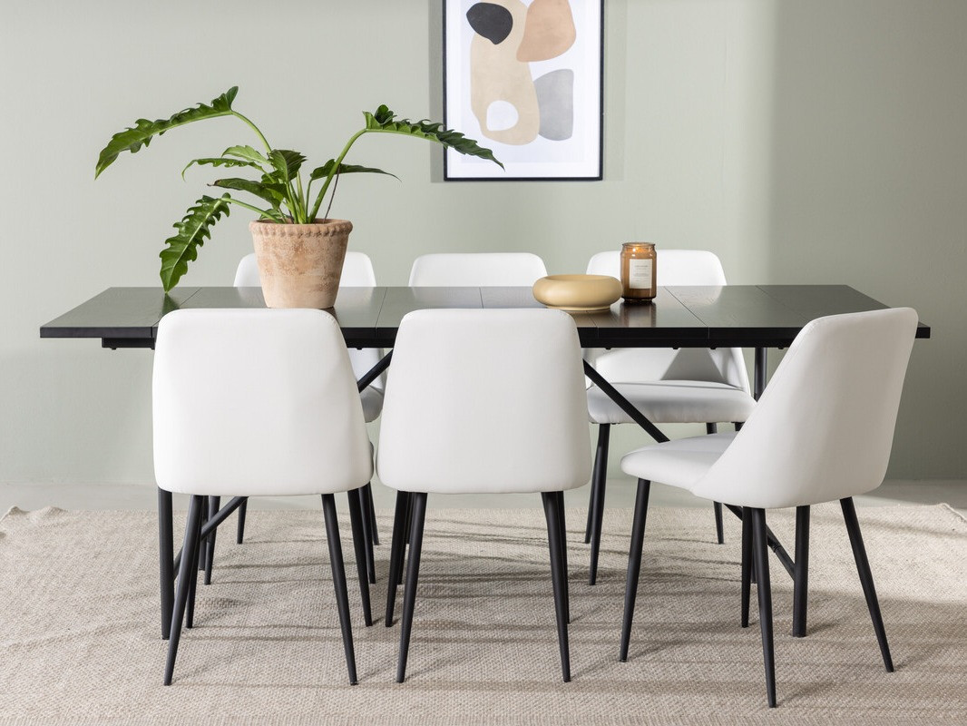 Valgomojo komplektas Dallas 3960 (Balta + Juoda)