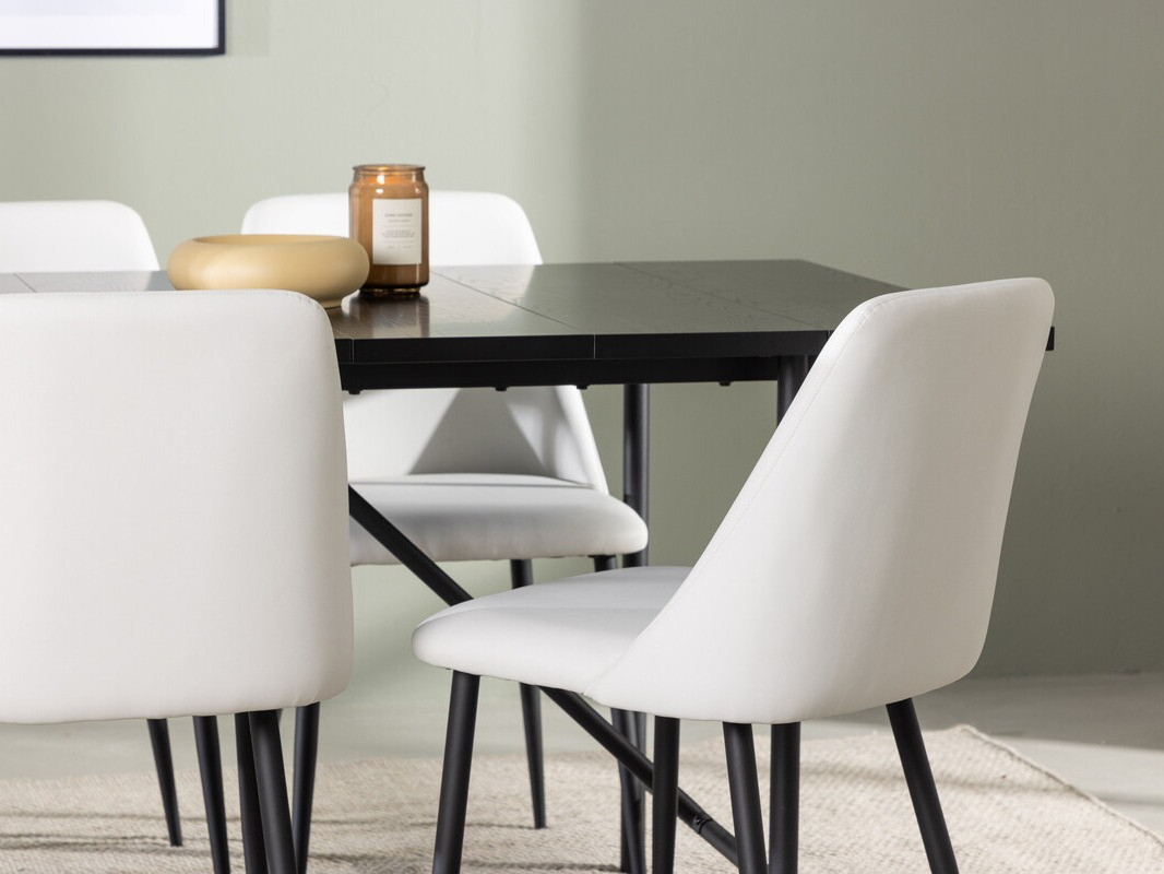 Valgomojo komplektas Dallas 3960 (Balta + Juoda)