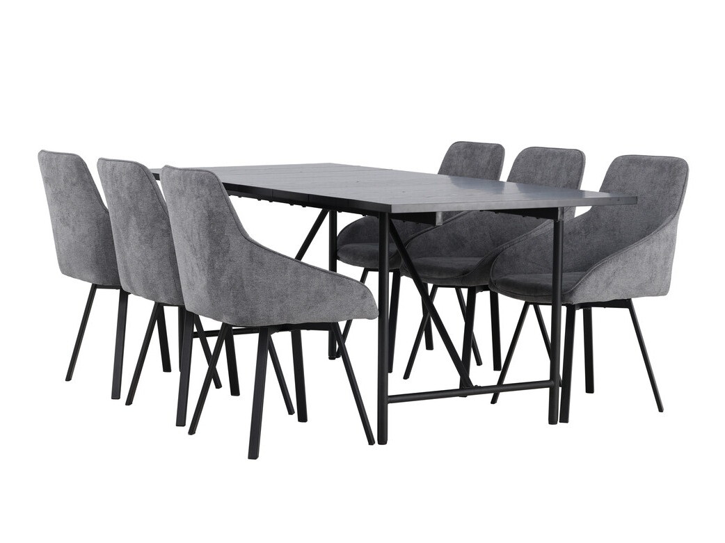 Valgomojo komplektas Dallas 3963 (Pilka + Juoda)