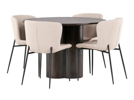 Valgomojo komplektas Dallas 3989 (Beige + Juoda)