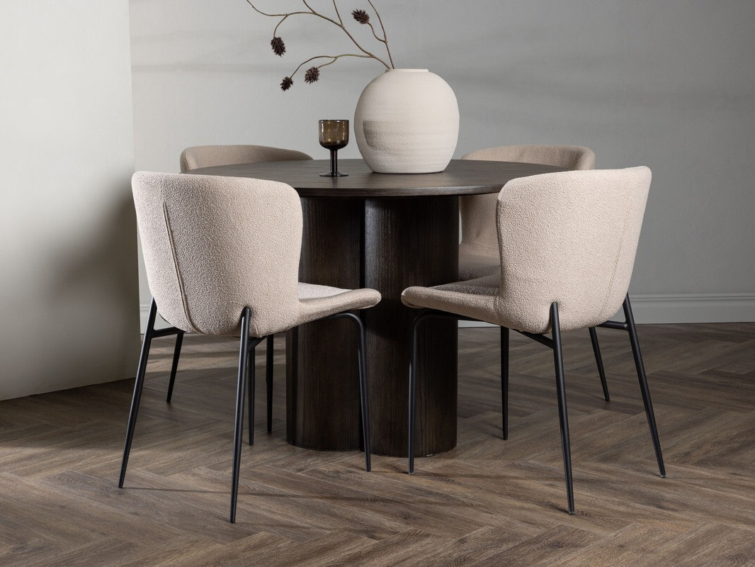 Valgomojo komplektas Dallas 3989 (Smėlinė + Juoda)