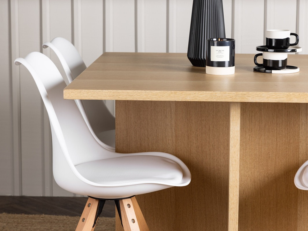 Valgomojo komplektas Dallas 4001 (Balta + Šviesus medis)