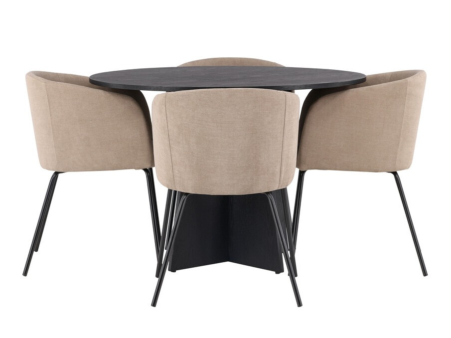 Valgomojo komplektas Dallas 4006 (Smėlinė + Juoda)