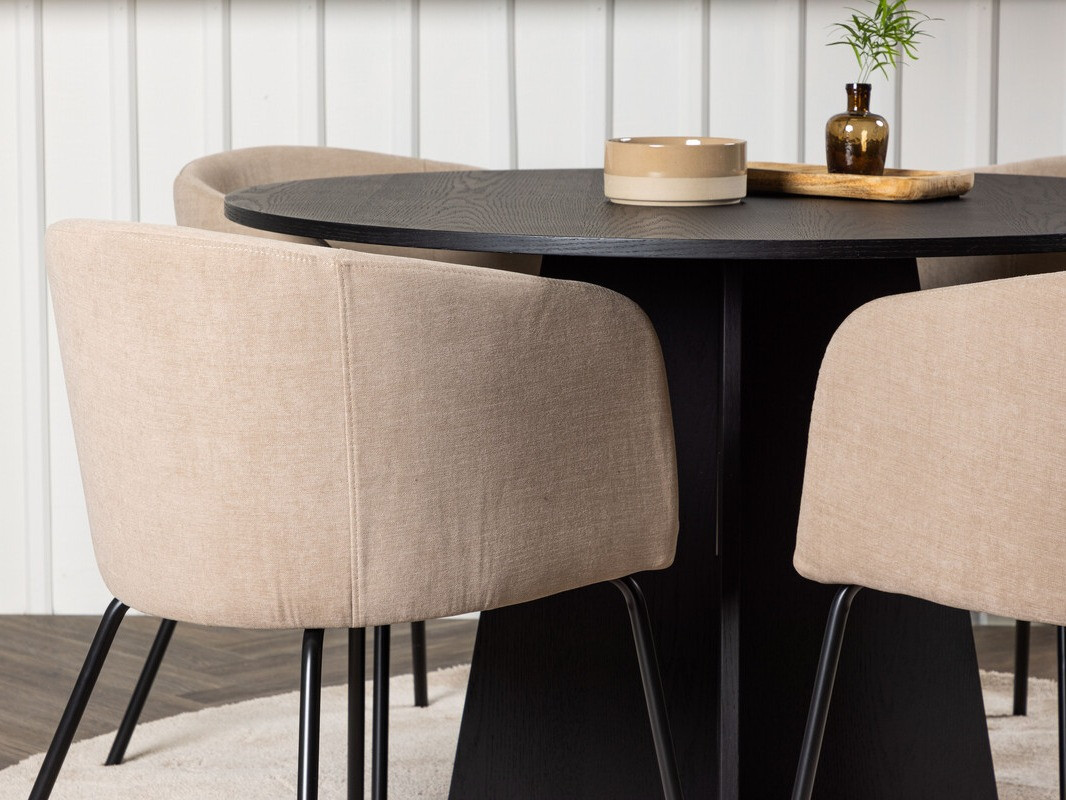 Valgomojo komplektas Dallas 4006 (Smėlinė + Juoda)