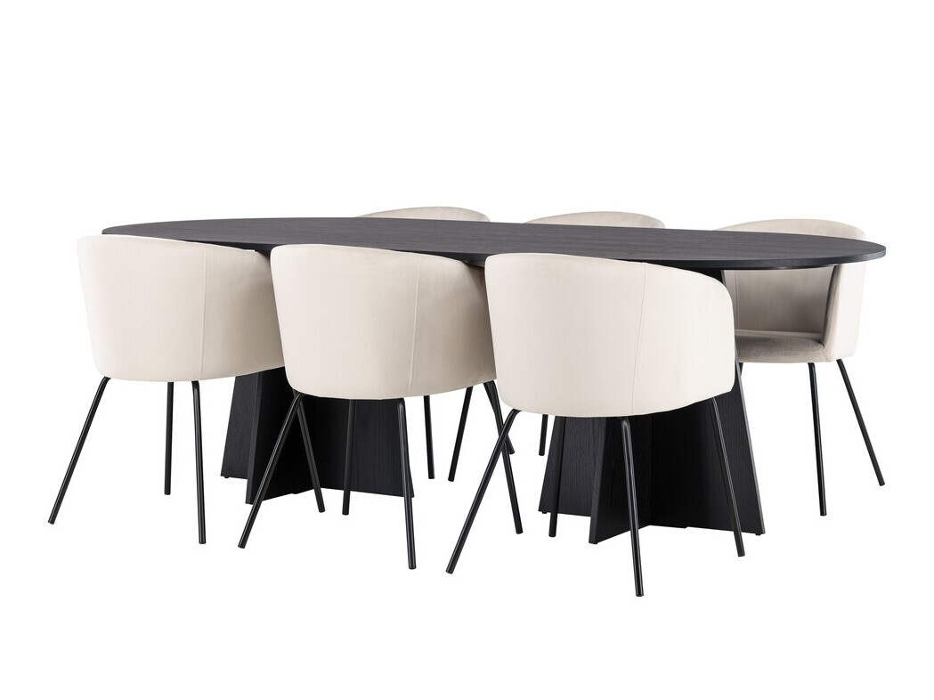 Valgomojo komplektas Dallas 4019 (Kreminė)