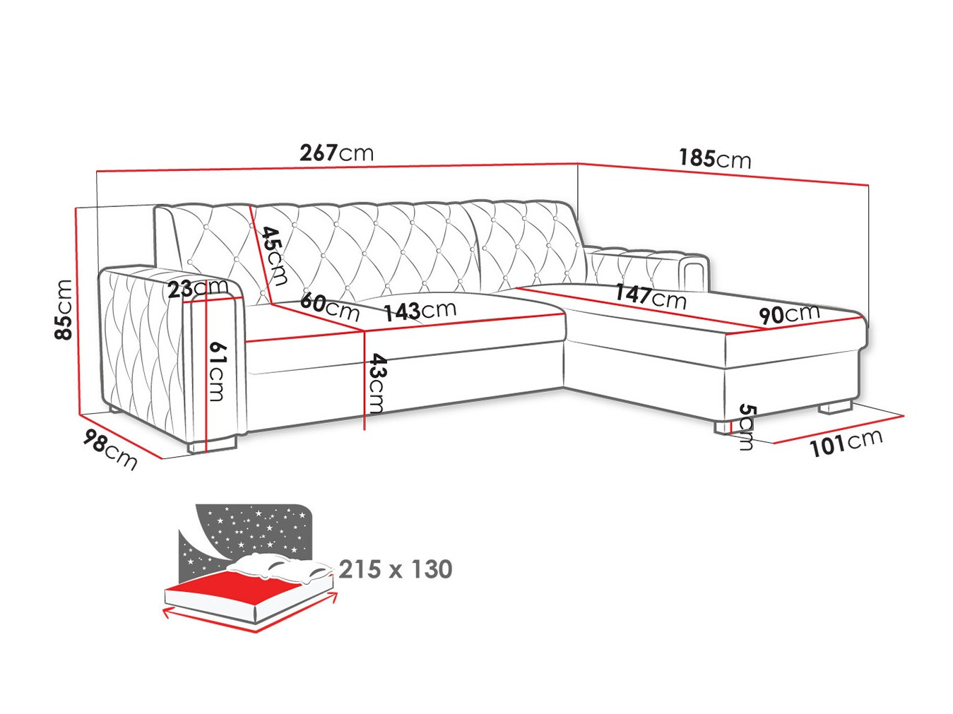 Minkštas kampas Columbus 203 (Kronos 19)