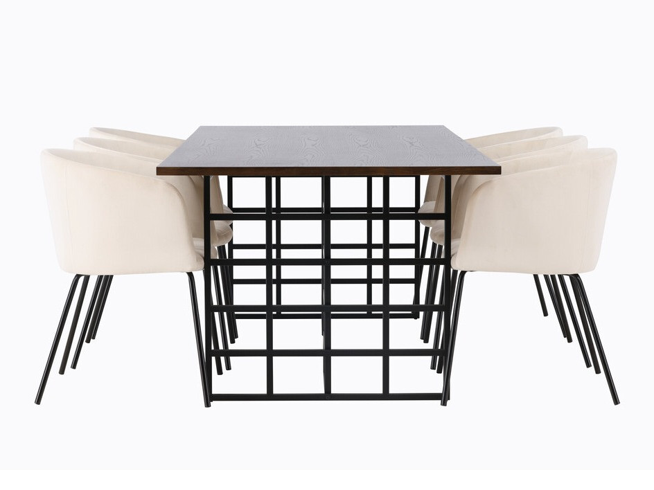 Valgomojo komplektas Dallas 4041 (Ruda + Juoda)