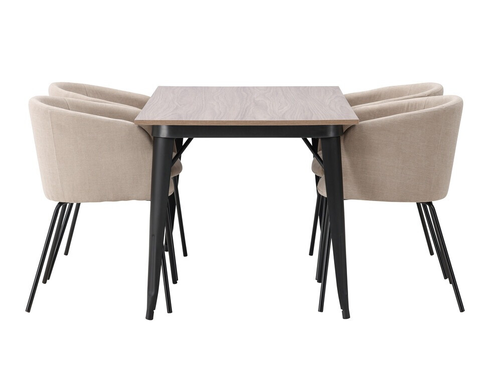 Valgomojo komplektas Dallas 4044 (Smėlinė + Juoda)