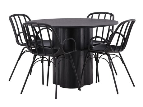 Valgomojo komplektas Dallas 4077 (Juoda)