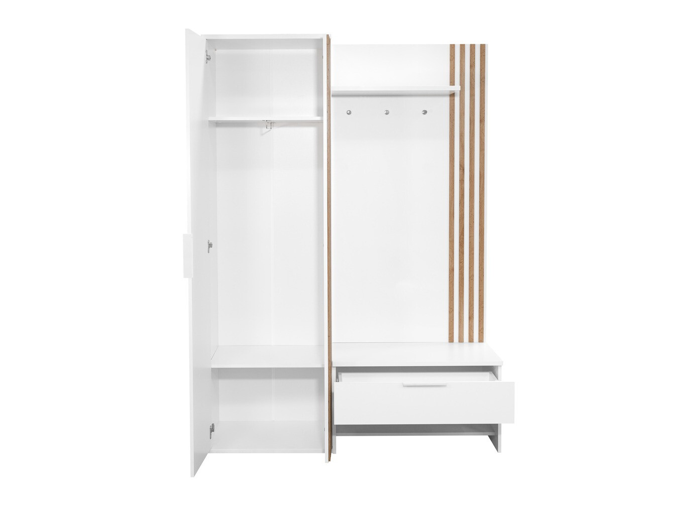 Prieškambario komplektas Honolulu 161 (Balta + Votan ąžuolas)