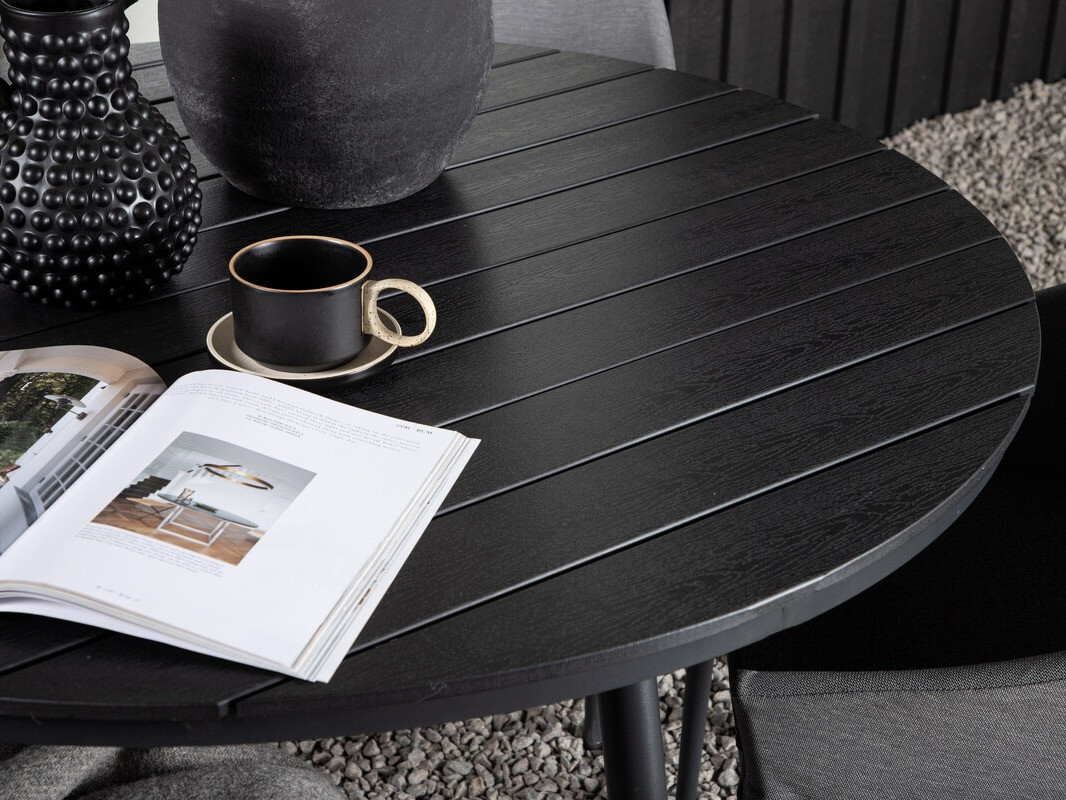 Stalo ir kėdžių komplektas Dallas 4089 (Juoda + Pilka)