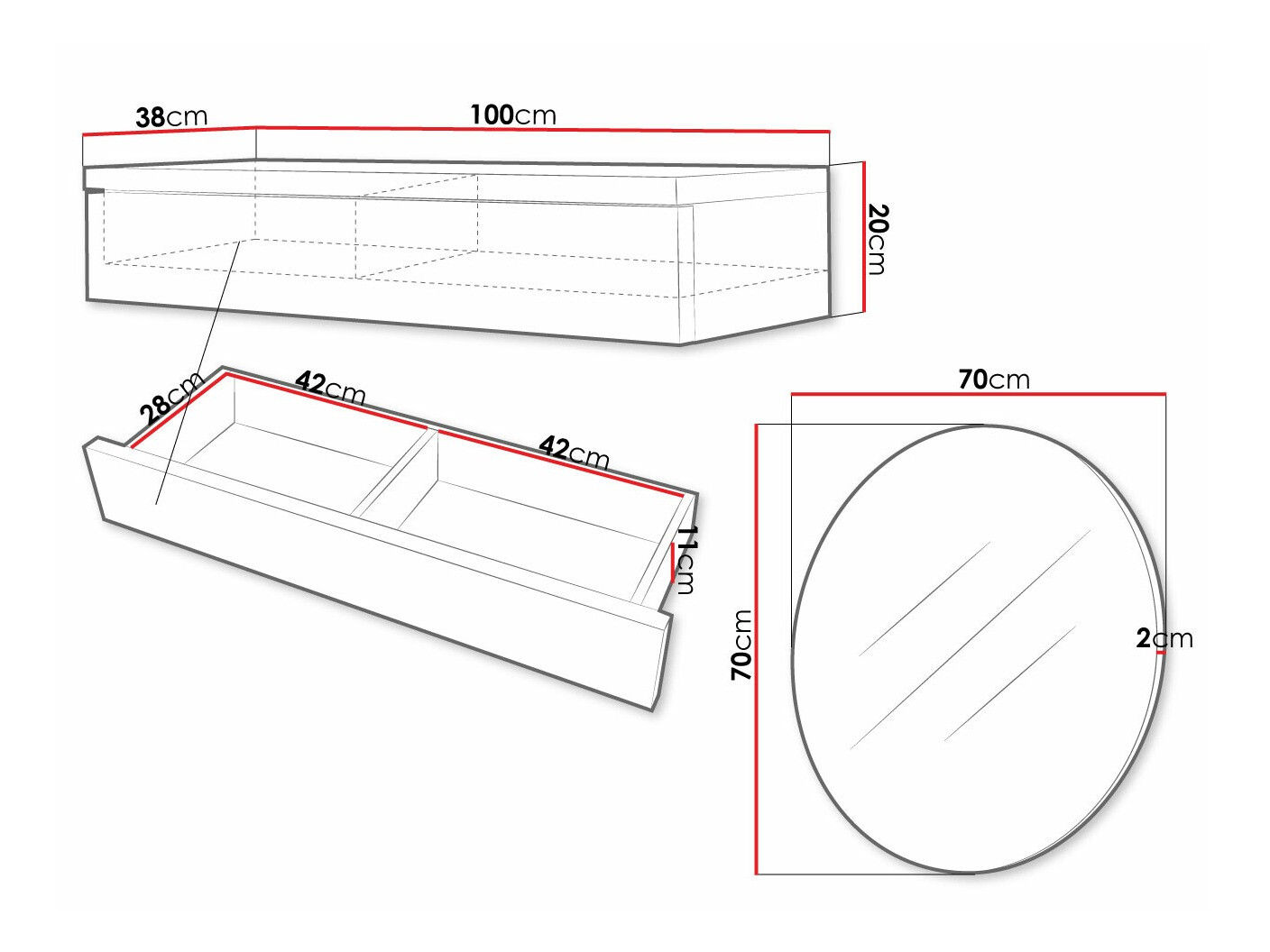 Makiažo staliukas Delpher I (Balta + Blizgi balta)