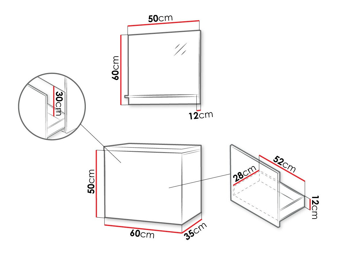 Vonios komplektas Comfivo Livciro 100 (Juoda + Grafitas)