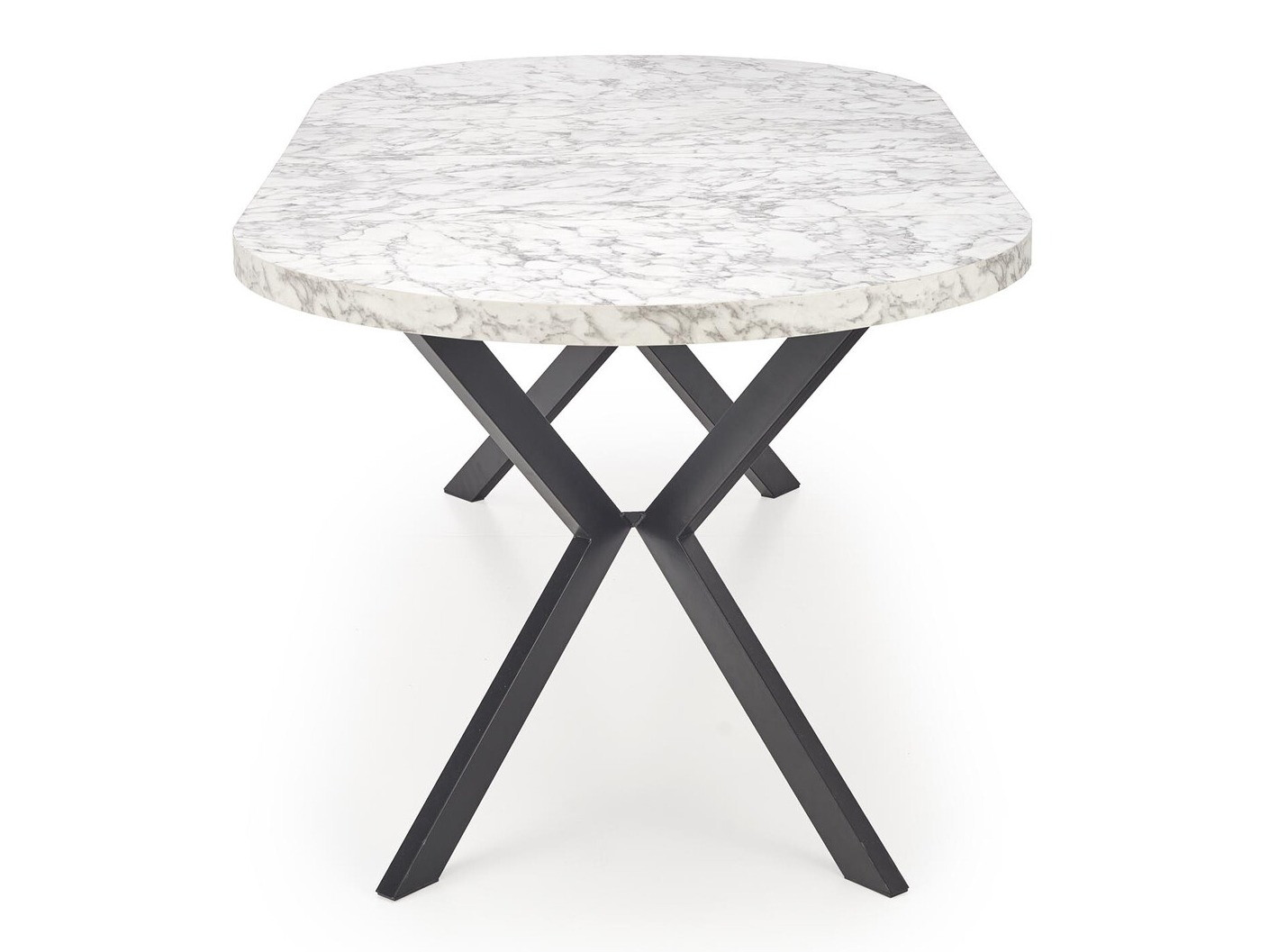 Stalas Houston 1495 (Baltas marmuras + Juoda)