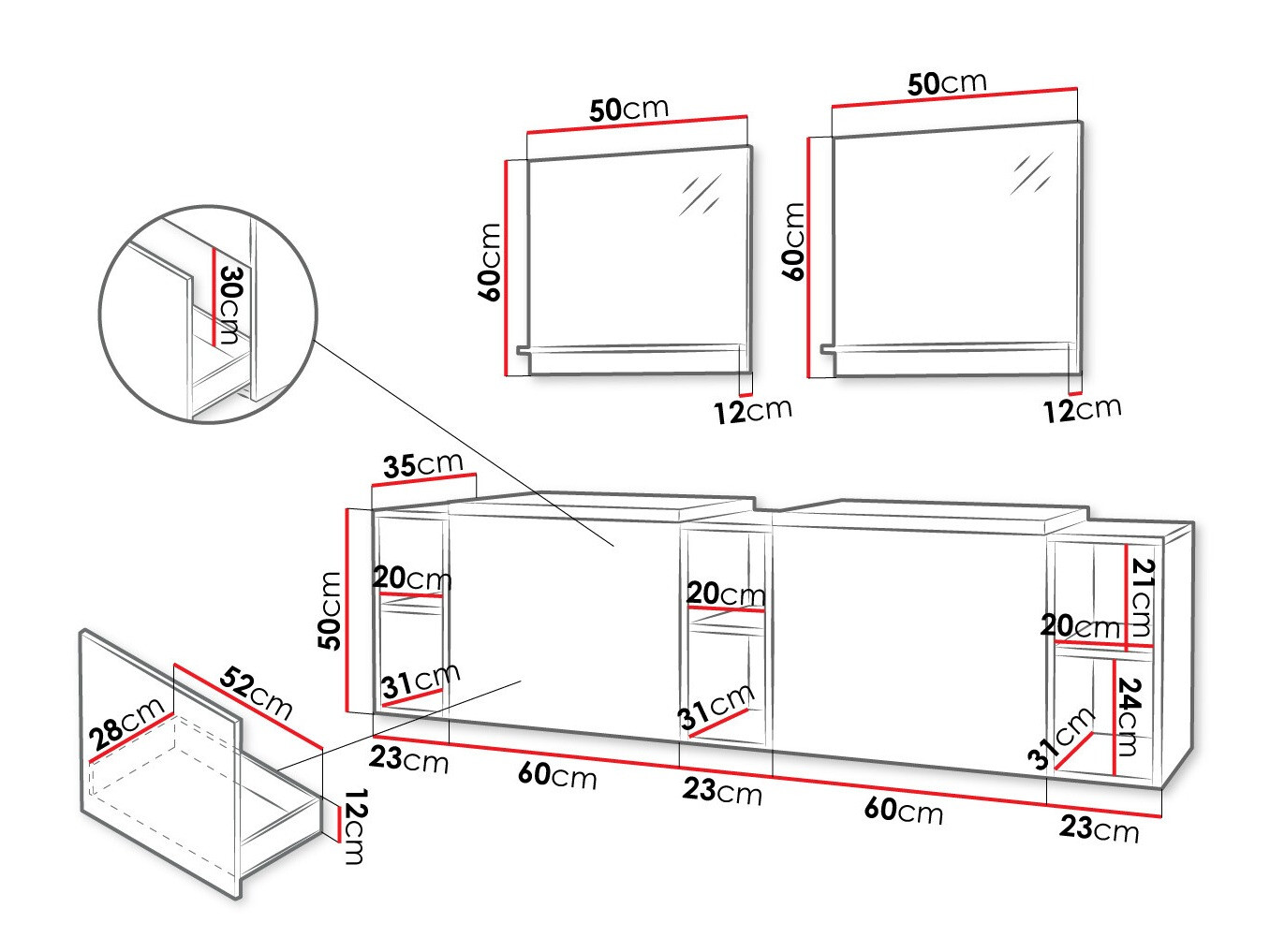 Vonios komplektas Comfivo Delphinus IV (Balta)