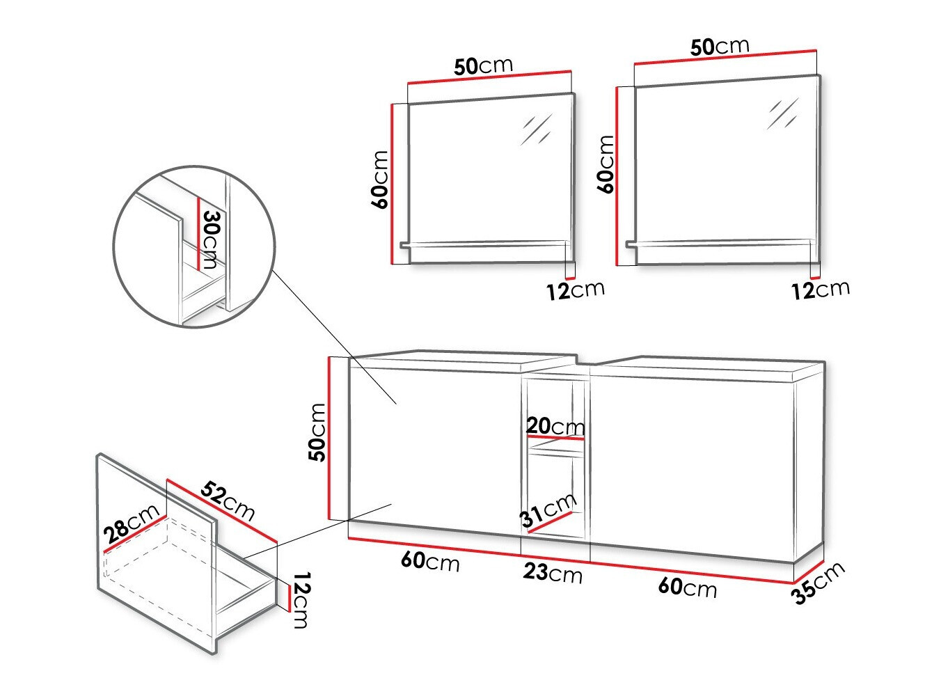 Vonios komplektas Comfivo Delphinus VI (Balta)