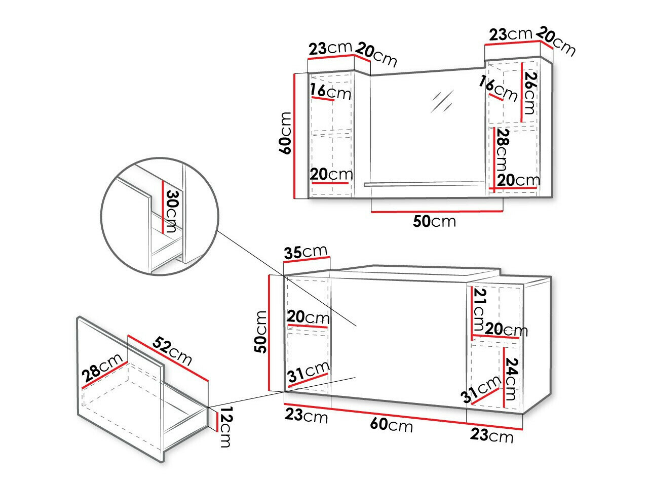 Vonios komplektas Comfivo Livciro 106 (Balta)