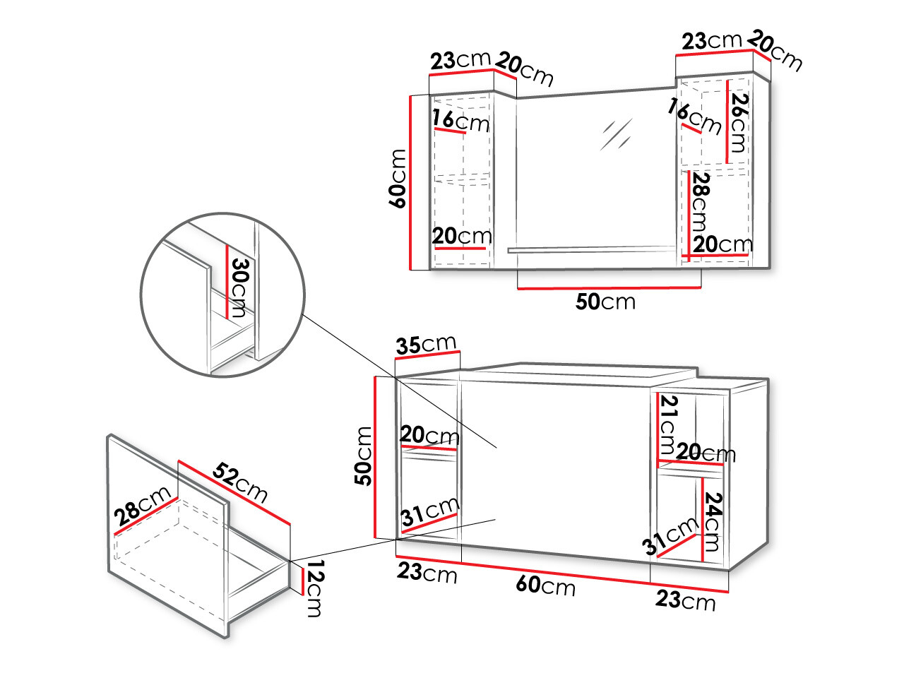 Vonios komplektas Comfivo Livciro 107 (Balta)