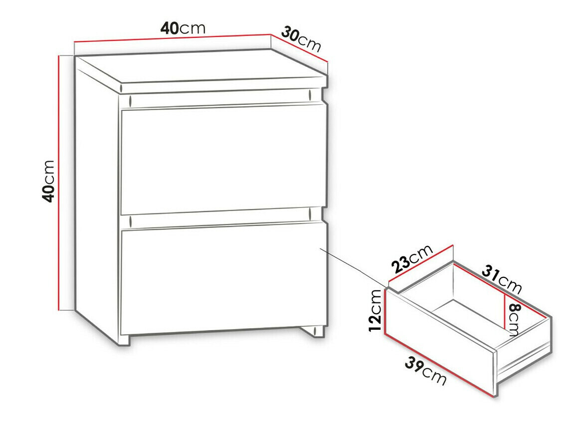 Naktinis staliukas Comfivo 158 (Juoda)