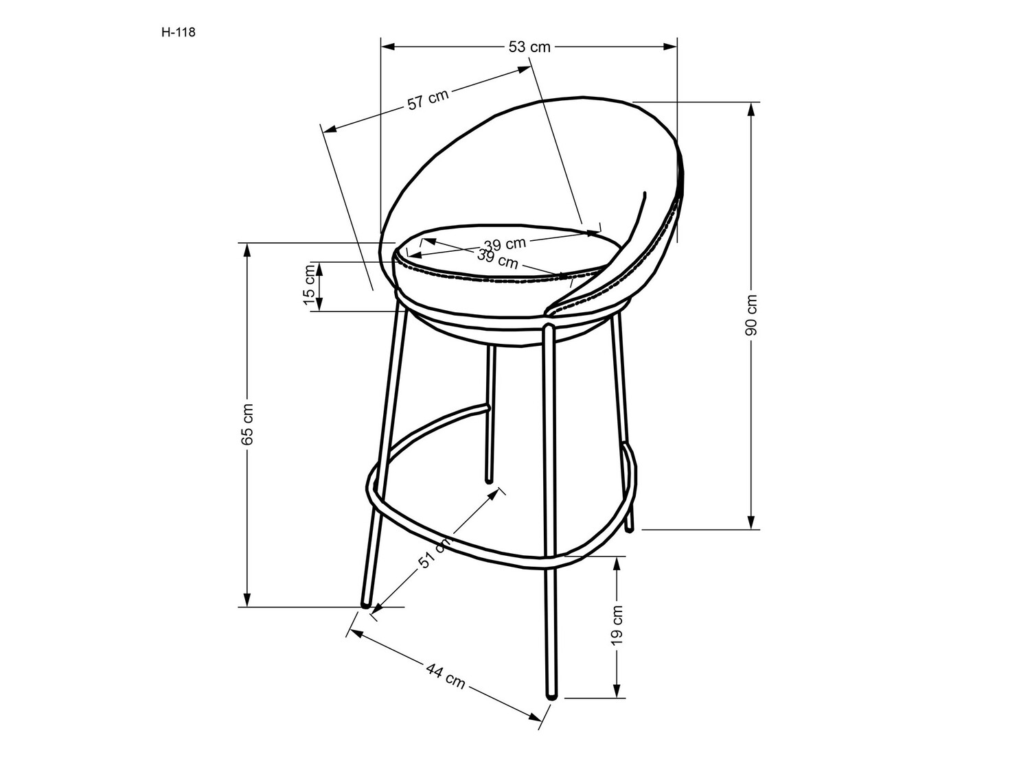 Pusbario kėdė Houston 1515 (Mėlyna)