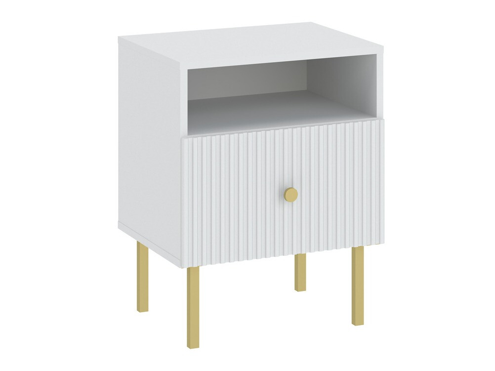 Naktinis staliukas Etliva 106 (Balta + Auksinė)
