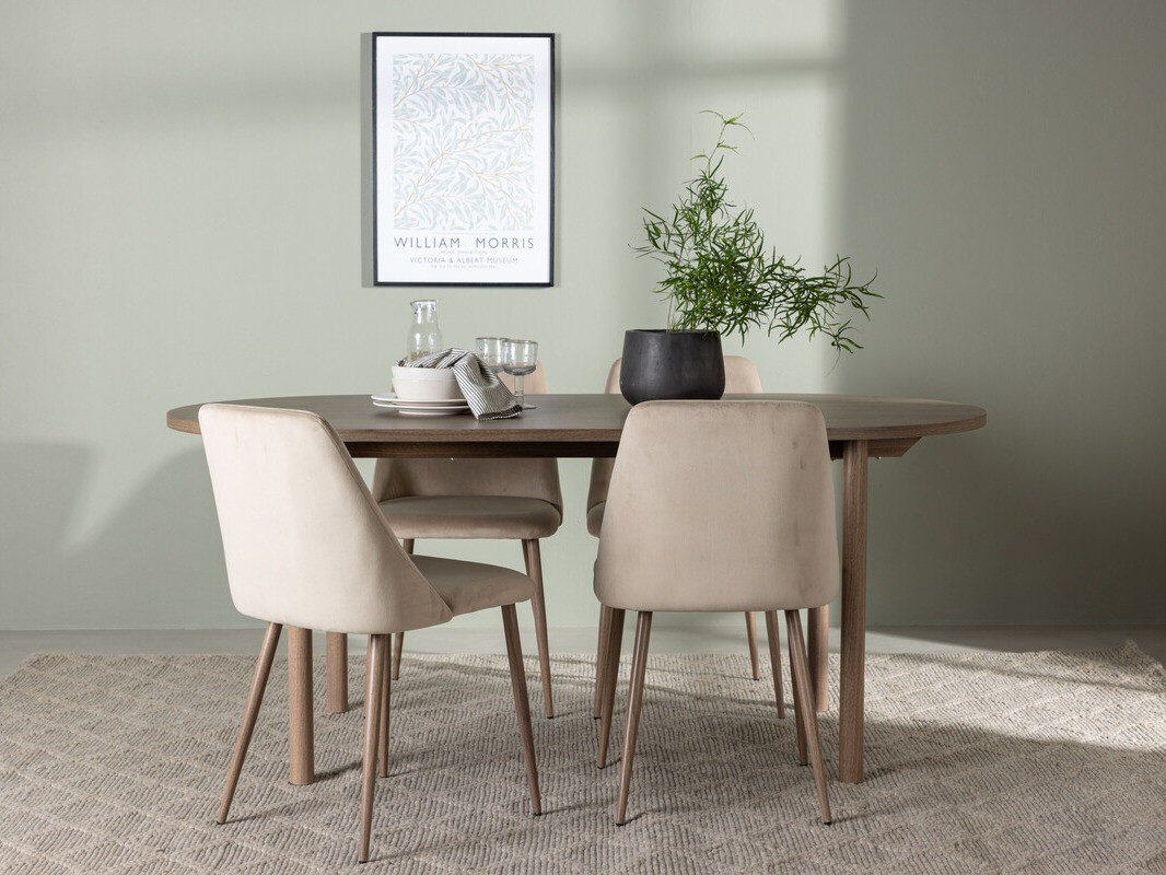 Valgomojo komplektas Dallas 4130 (Smėlinė + Riešutas)