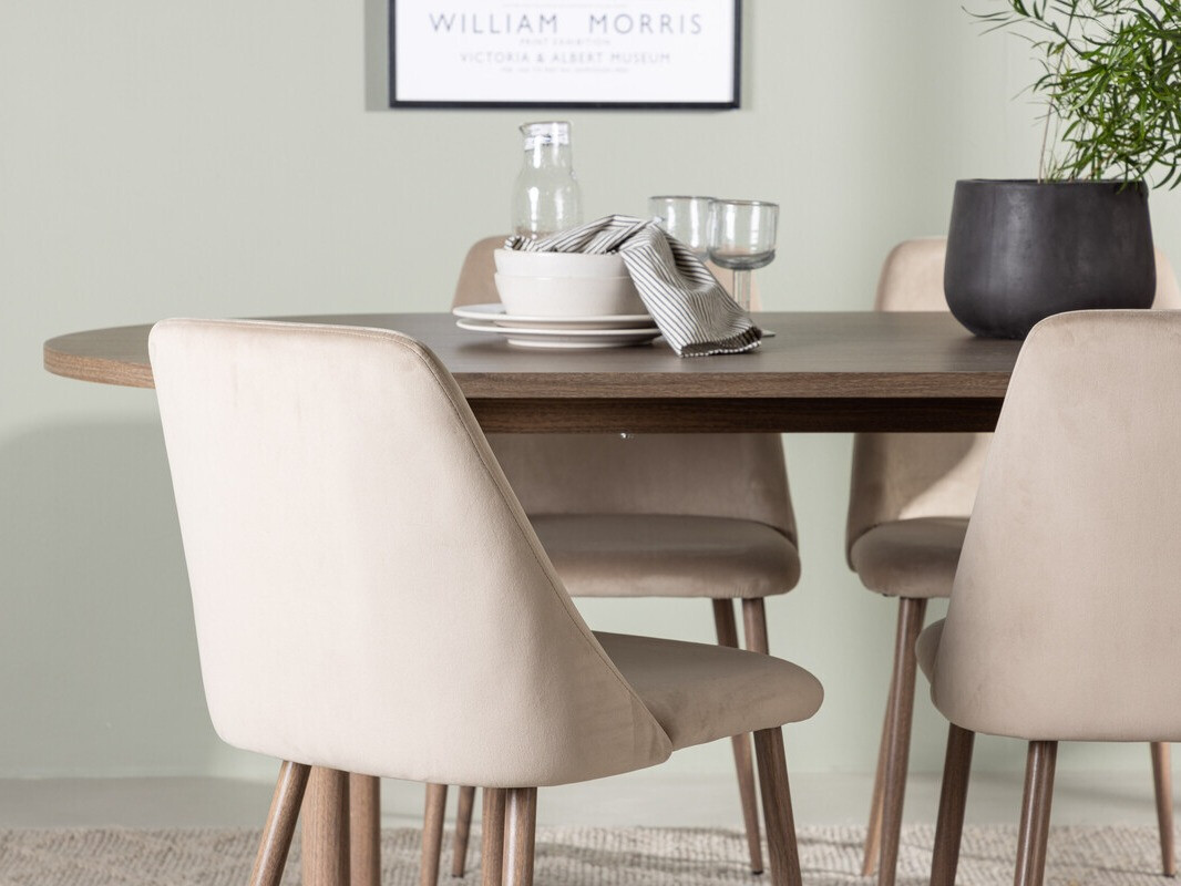 Valgomojo komplektas Dallas 4130 (Smėlinė + Riešutas)