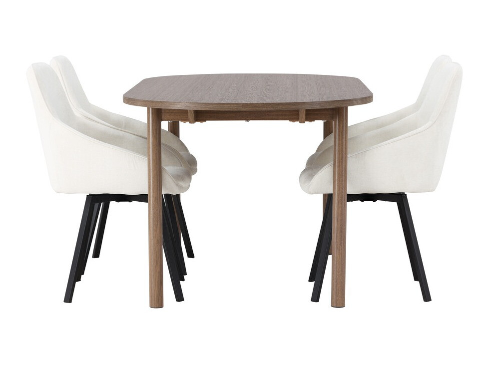 Valgomojo komplektas Dallas 4131 (Smėlinė + Juoda)