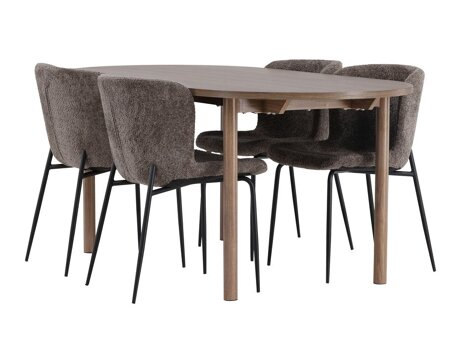 Valgomojo komplektas Dallas 4132 (Ruda + Juoda)