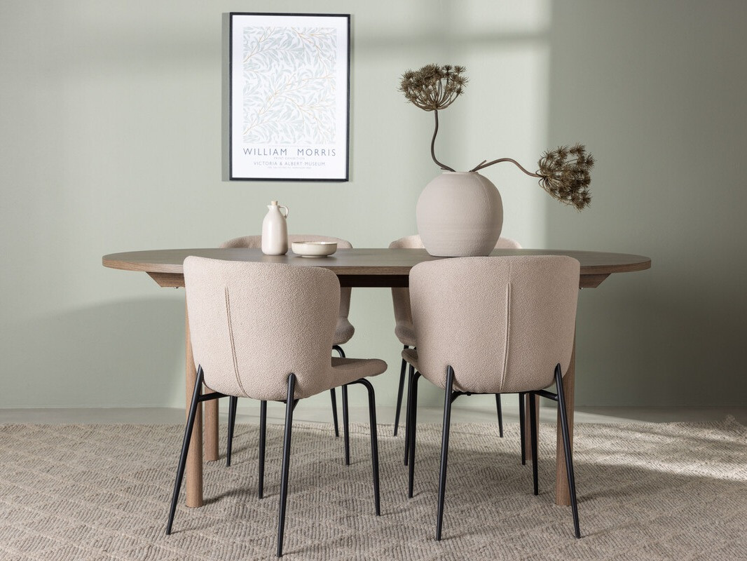 Valgomojo komplektas Dallas 4132 (Smėlinė + Juoda)