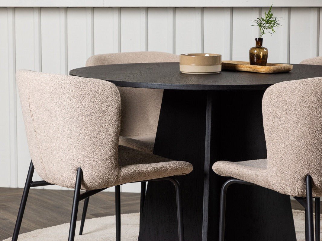 Valgomojo komplektas Dallas 4147 (Smėlinė + Juoda)