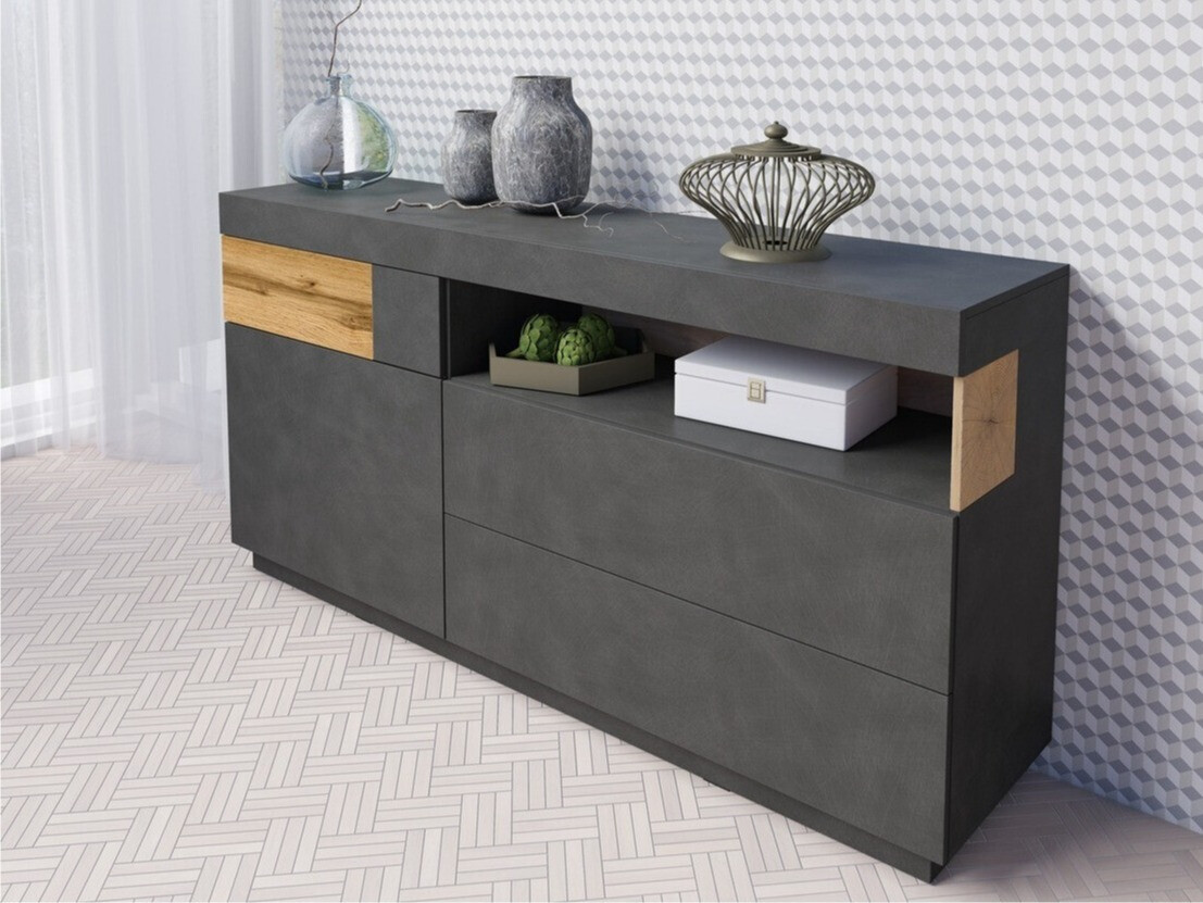 Komoda Livlore 107 (Matera pilka + Votan ąžuolas)