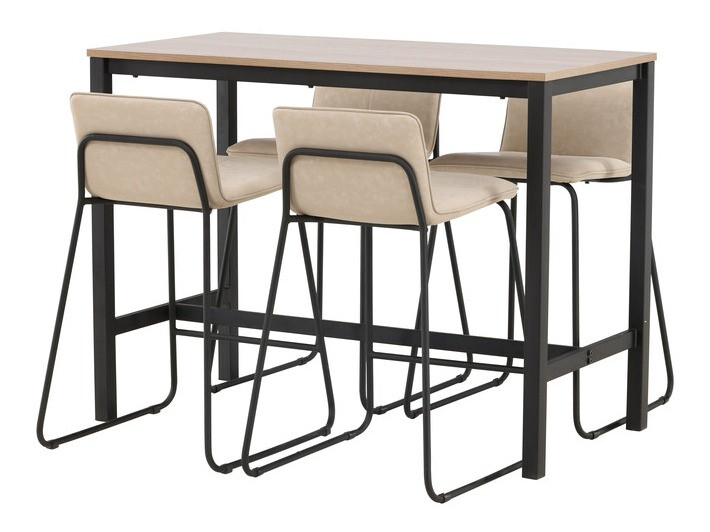 Valgomojo komplektas Dallas 4155 (Smėlinė + Juoda)